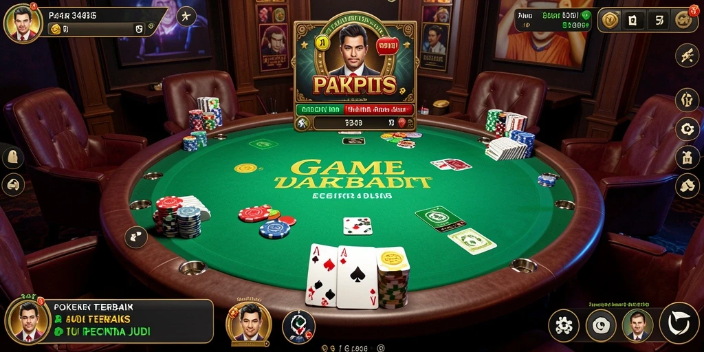 Tampilan utama gameplay Poker di aplikasi 3446 dengan antarmuka yang menarik.
