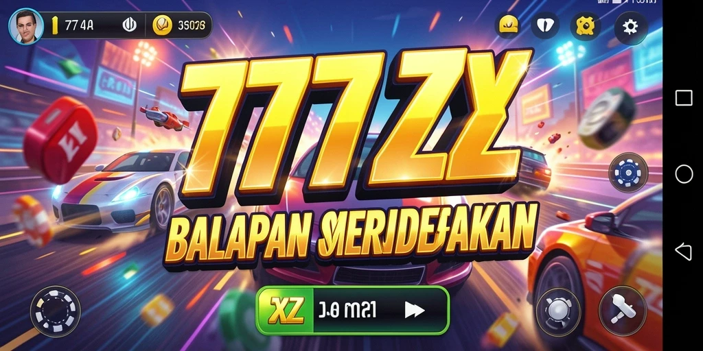 Gameplay Racing yang mendebarkan di 777ZX dengan mobil balap yang cepat.