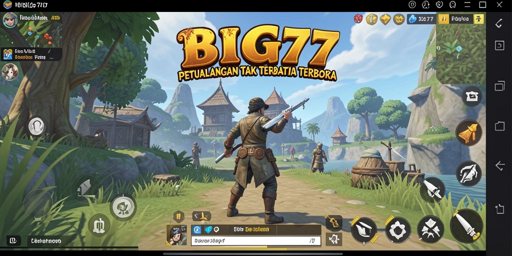 Tangkapan layar gameplay <strong>BIG77</strong> menampilkan dunia terbuka yang kaya akan petualangan.