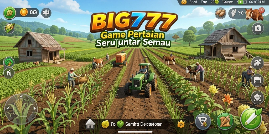 Tampilan menarik dari gameplay pertanian di BIG777.