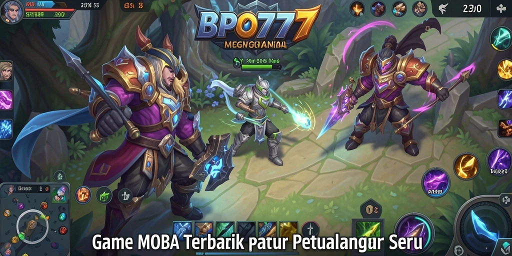 Tampilan permainan BPO777 dengan aksi MOBA yang intens.