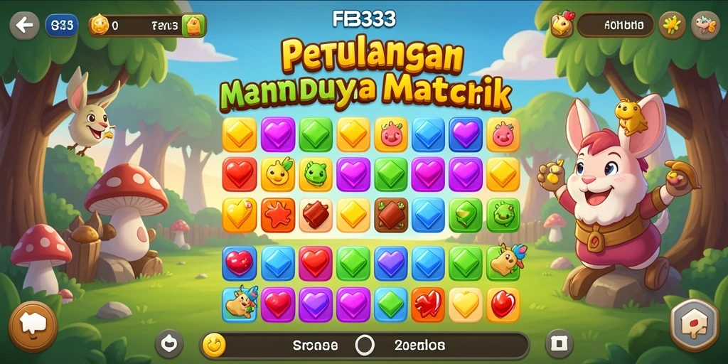 Screenshot FB333 menampilkan gameplay Match-3 yang seru dan penuh warna.