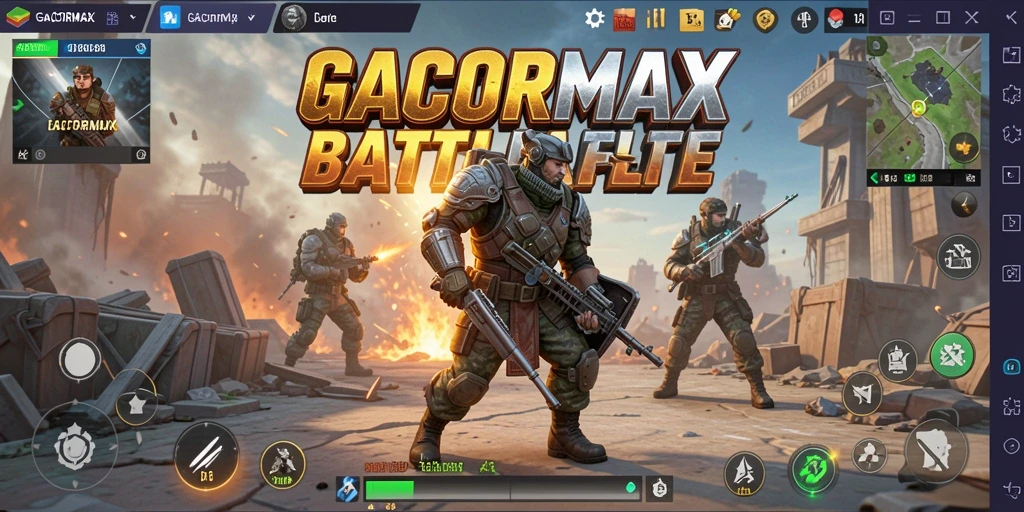 GACORMAX menampilkan aksi intens dalam gameplay Battle Royale yang mendebarkan.
