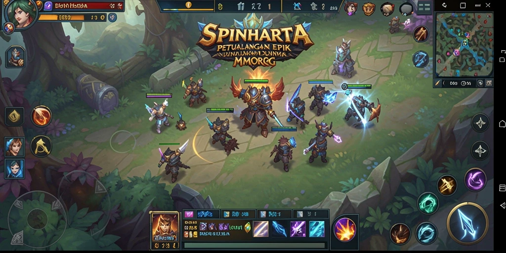 Tangkapan layar gameplay SPINHARTA menampilkan aksi mendebarkan dalam dunia MMORPG.