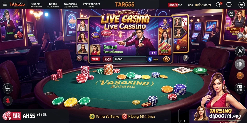 Tampilan gameplay Live Casino yang memukau dan interaktif.