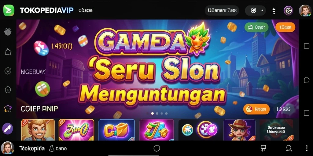 Screenshot gameplay TOKOPEDIAVIP yang menampilkan putaran slot yang menegangkan.