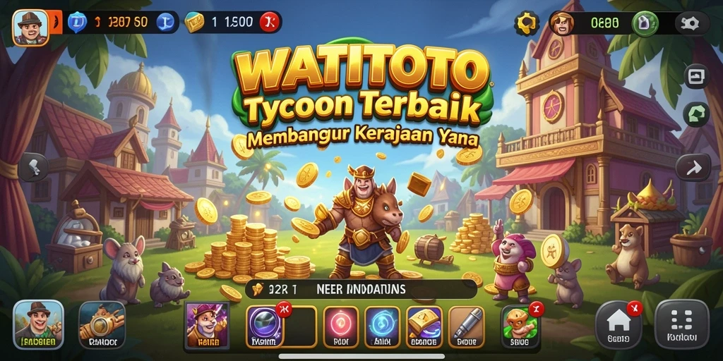 Screenshot gameplay WATITOTO menunjukkan aksi mengelola bisnis Tycoon.