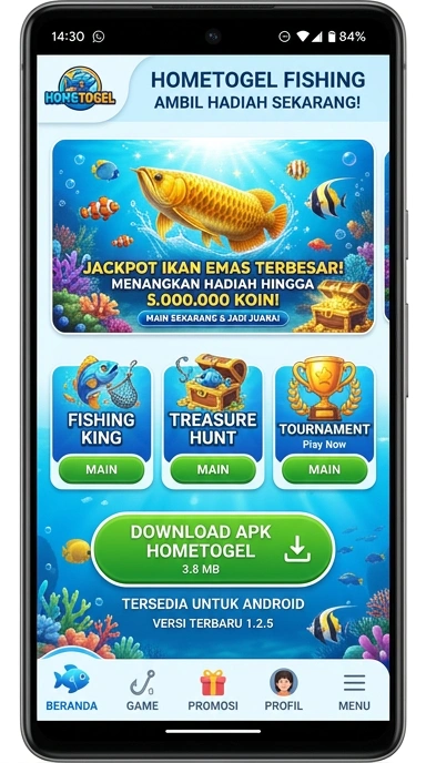 Tampilan antarmuka aplikasi hometogel yang modern.